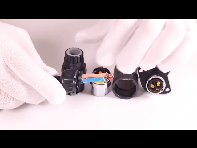 Pin de varios polos a prueba de polvo plástico de Cnlinko 3 del soporte del panel del conector de poder de la prenda impermeable de la circular