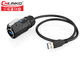 Enchufe del Usb del cable de M24 USB3.0 para el PB rápido IP65 IP67 de la transmisión del interfaz de la motocicleta con el cable de los 0.5m proveedor